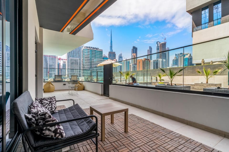 Burj Khalifa View 2BR at Binghatti Canal Apartment in Dubai