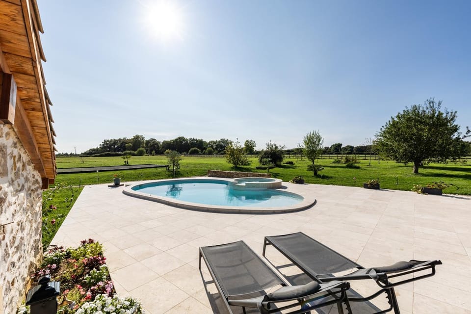 Property building, Living room, Swimming pool