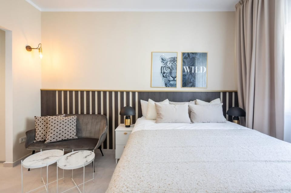 Bed, Living room, Photo of the whole room, Seating area, Bedroom