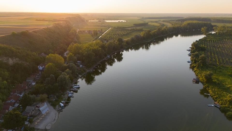 Bird's eye view, River view, Sunset