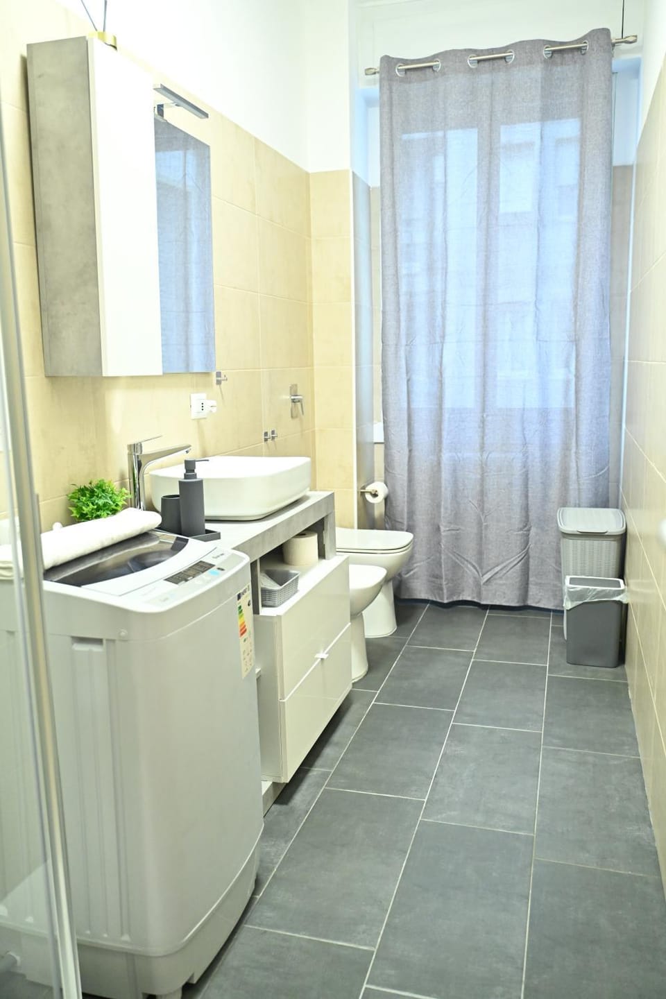 Toilet, Bathroom, towels, washing machine