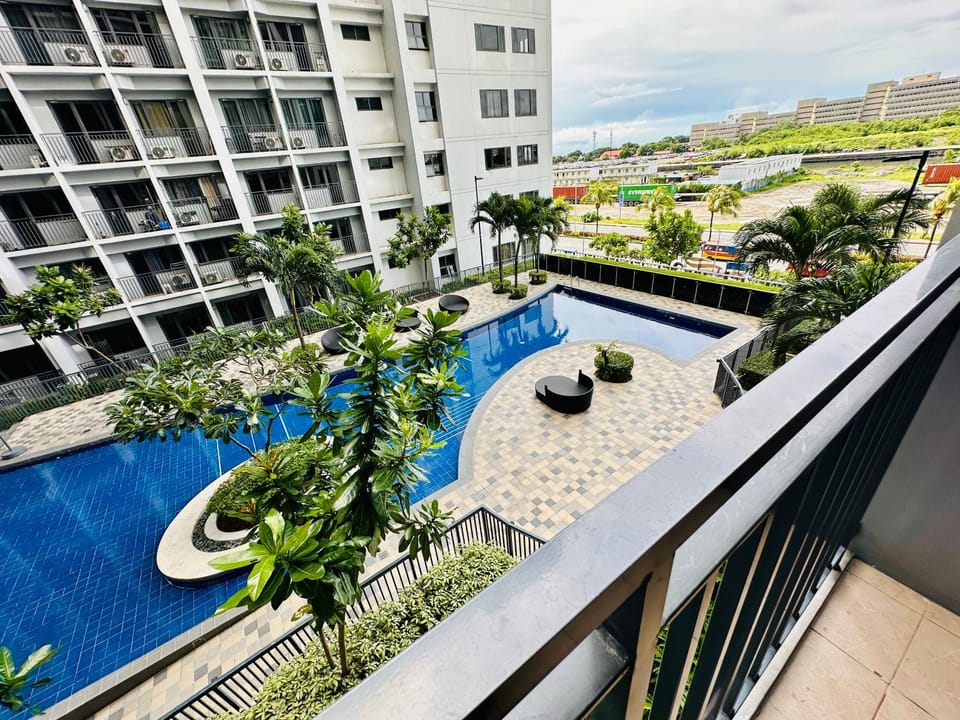 Property building, Day, View (from property/room), City view, Garden view, Pool view, Swimming pool