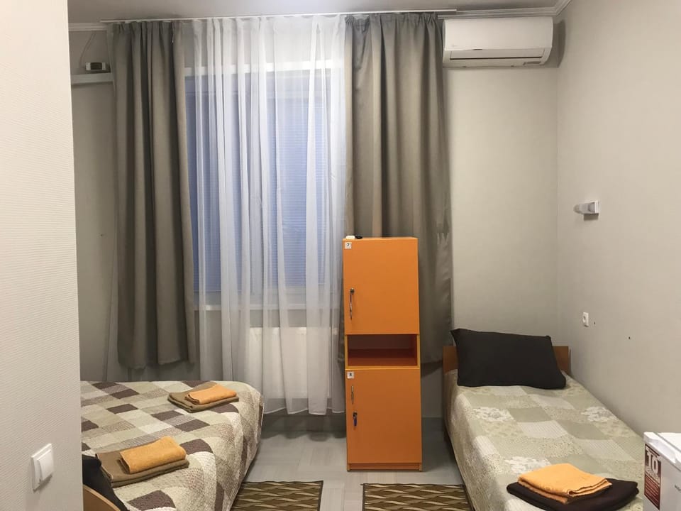 Bed, TV and multimedia, Bedroom, towels, wardrobe, air conditioner