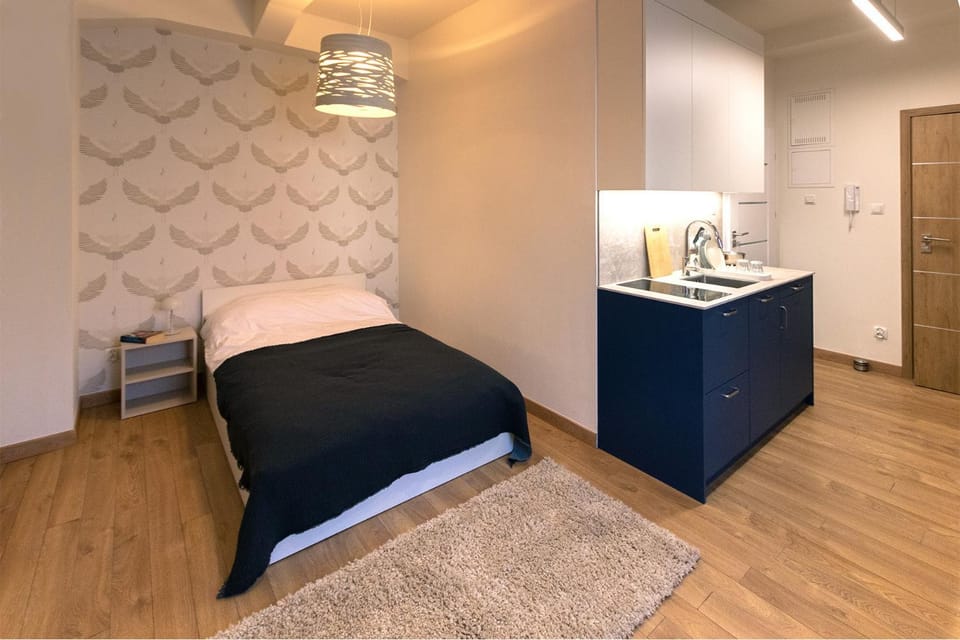 Bed, Kitchen or kitchenette, Photo of the whole room, Bedroom