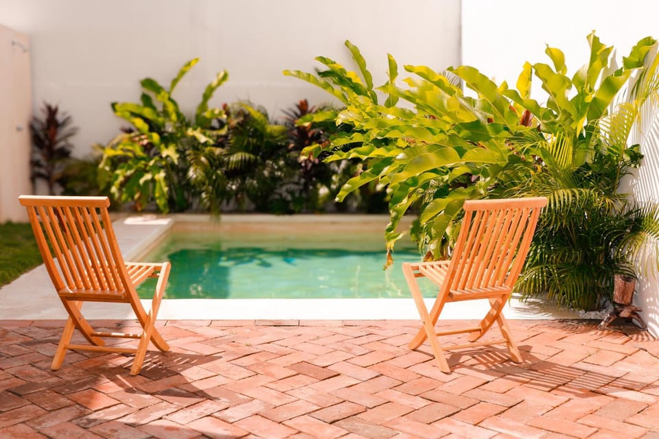 Patio, Natural landscape, Garden, Garden view, Pool view, Swimming pool, sunbed