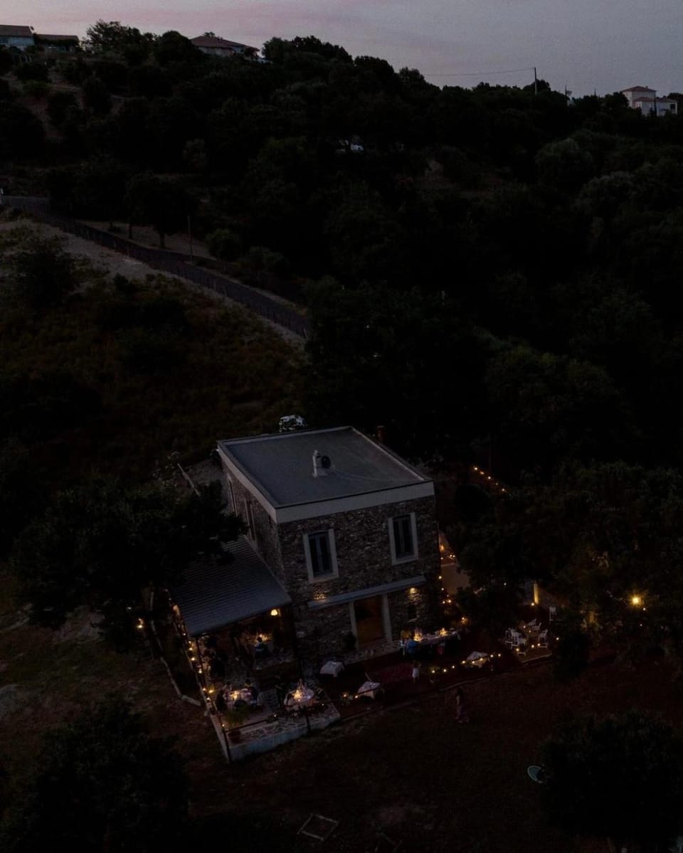 Property building, Night, Natural landscape, Bird's eye view