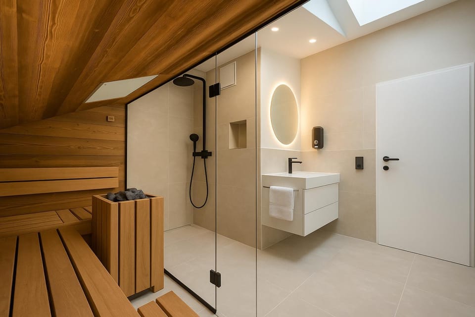 Shower, Sauna, Bathroom
