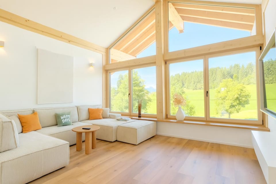 Living room, Seating area, Mountain view