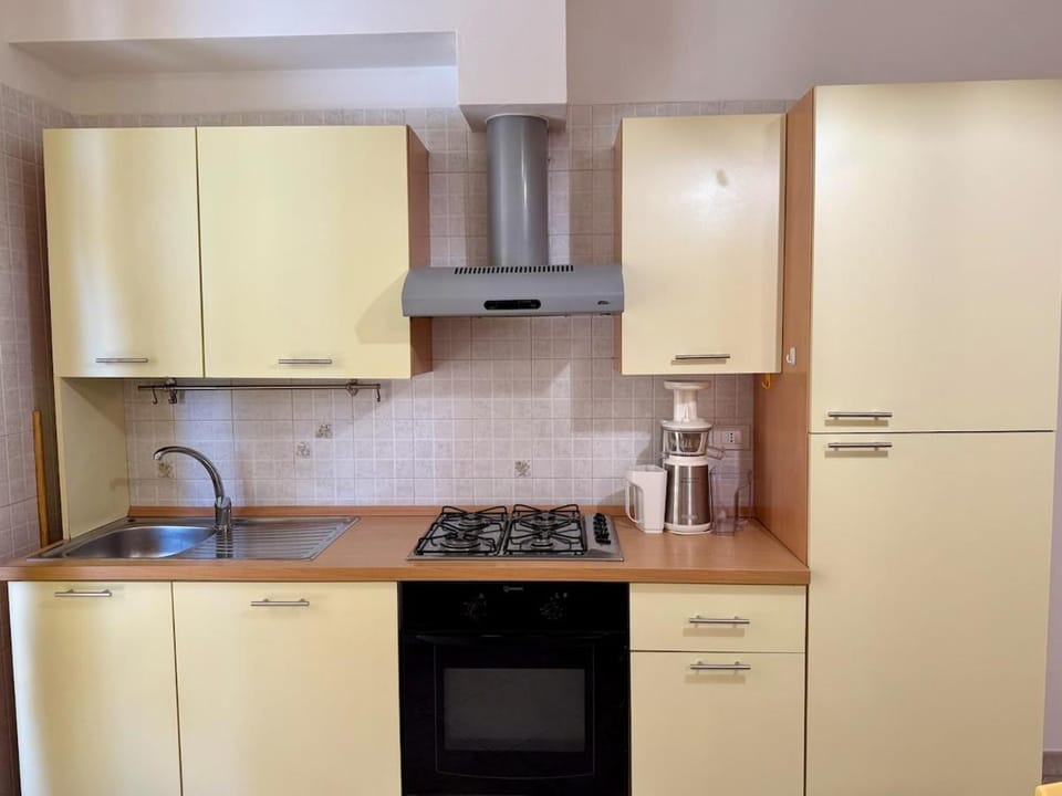 Kitchen or kitchenette, dishwasher, oven, stove