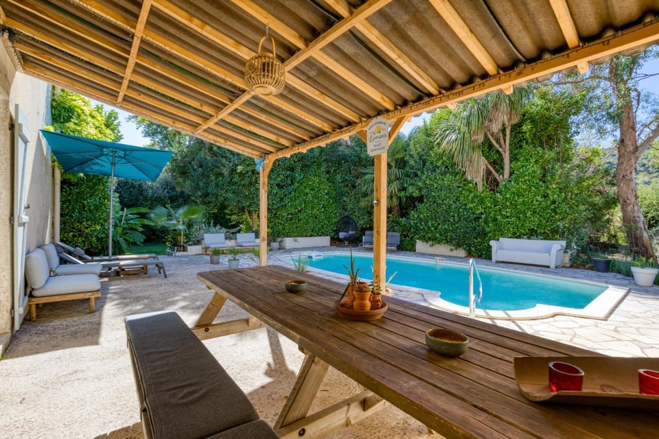 Property building, Living room, Swimming pool