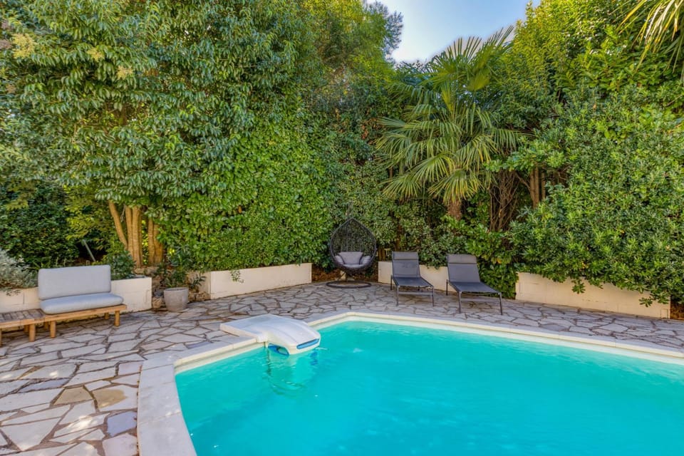 Property building, Living room, Swimming pool