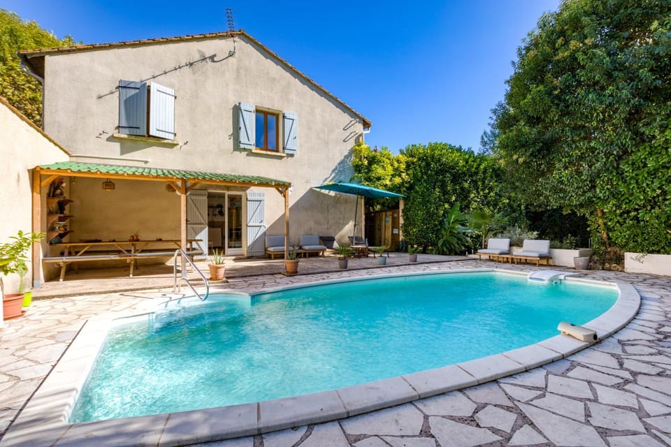 Property building, Living room, Swimming pool