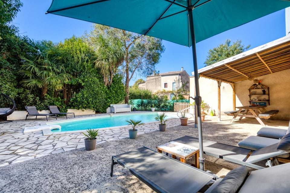 Property building, Living room, Swimming pool