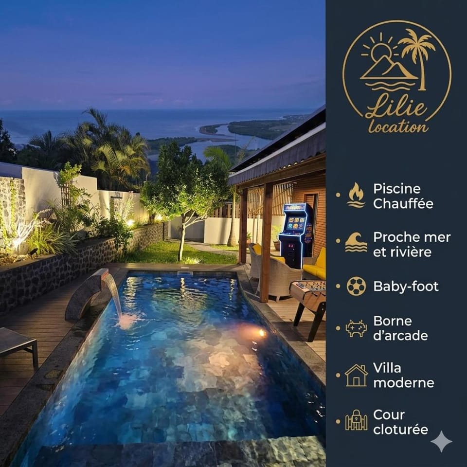 Lilie location Cascade piscine chauffée Villa in Réunion