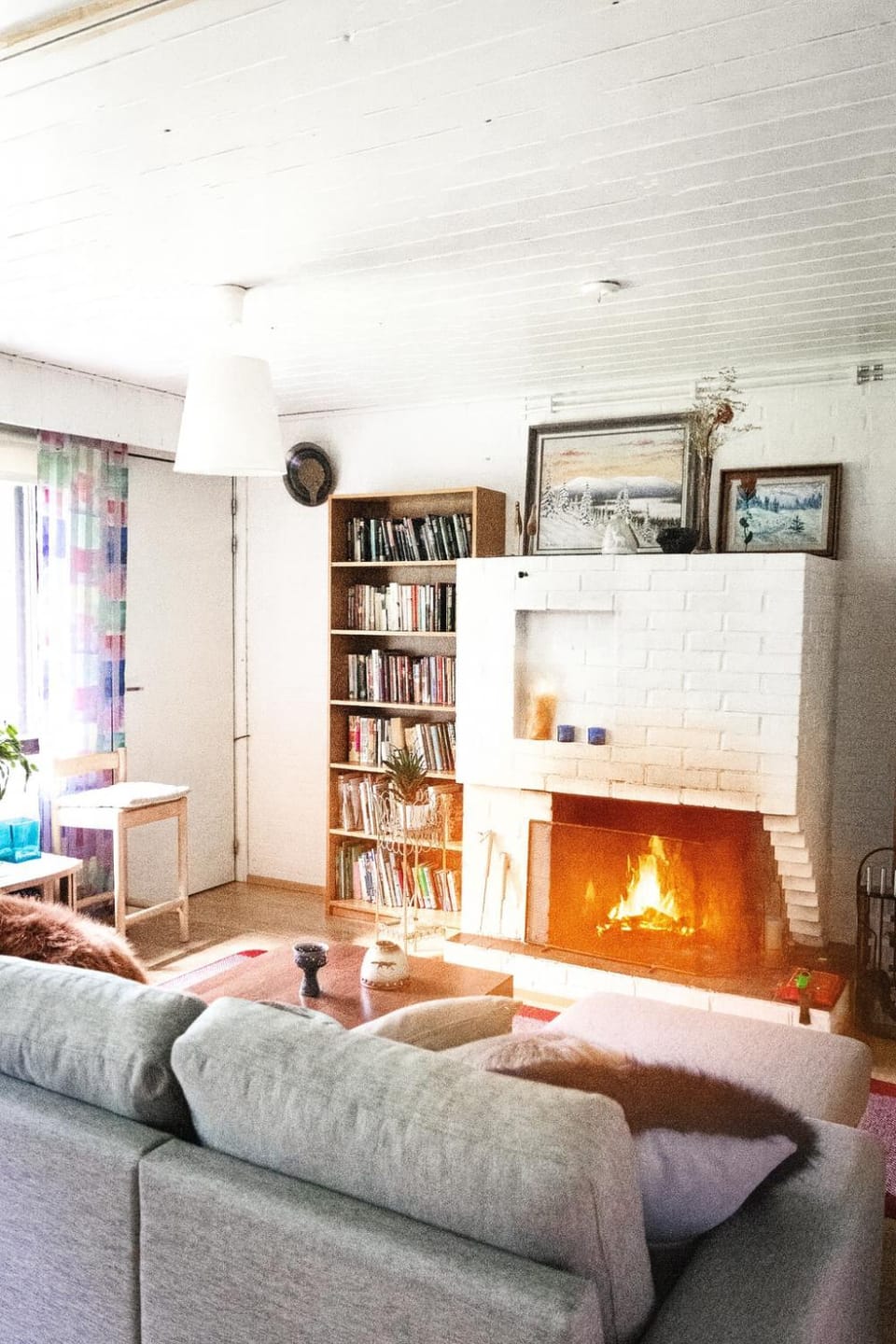 Living room, fireplace