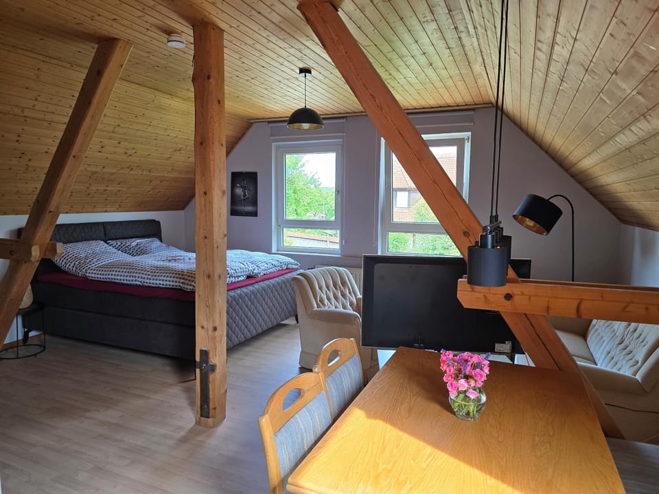 Bed, Living room, Bedroom