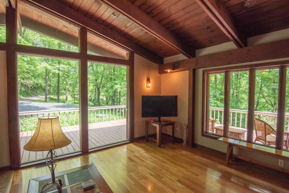 Private and Modern Blue Ridge Mountain Chalet- Sleeps 6 Dogs Welcome House in Ashe County