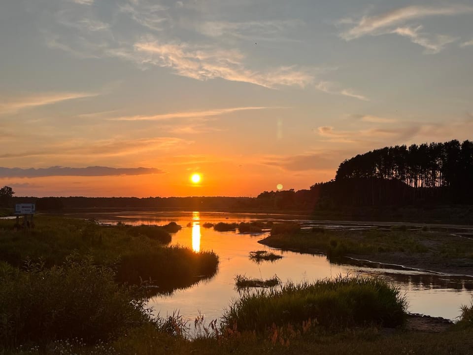 Natural landscape, River view, Sunset