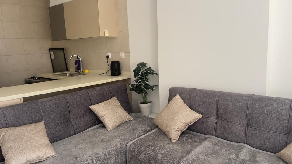 Kitchen or kitchenette, Living room, Seating area