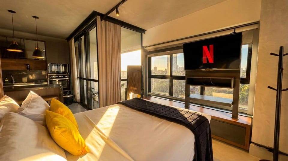 Vista Ampla e Estilo Industrial nesse Lindo Loft Apartment in Campo Grande