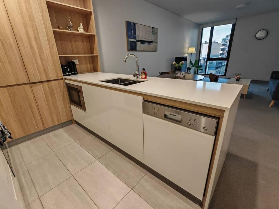 Kitchen or kitchenette, dishwasher