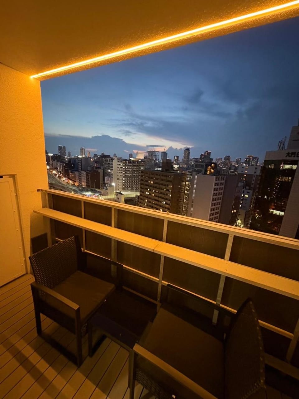 Night, View (from property/room), Balcony/Terrace