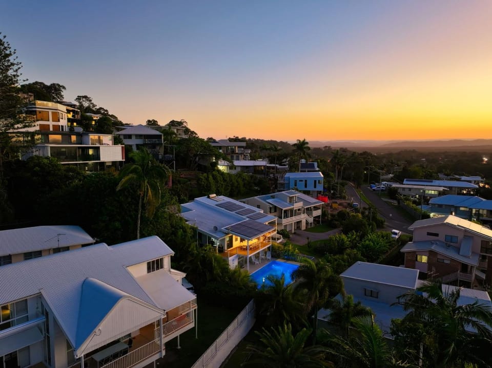 Property building, Bird's eye view, Sunset