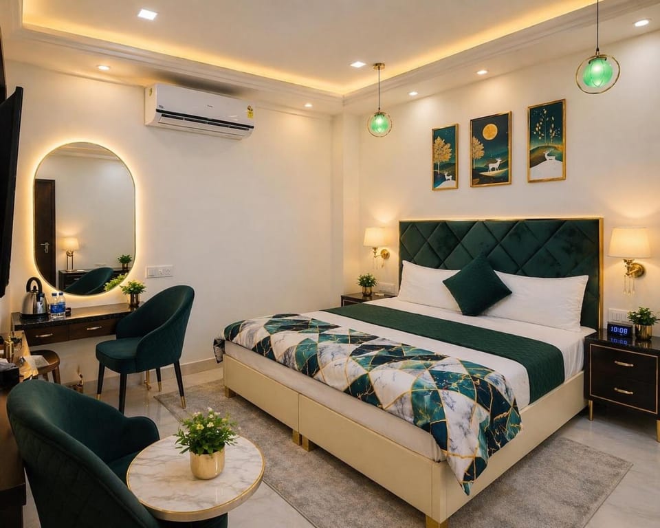 Photo of the whole room, Bedroom, air conditioner
