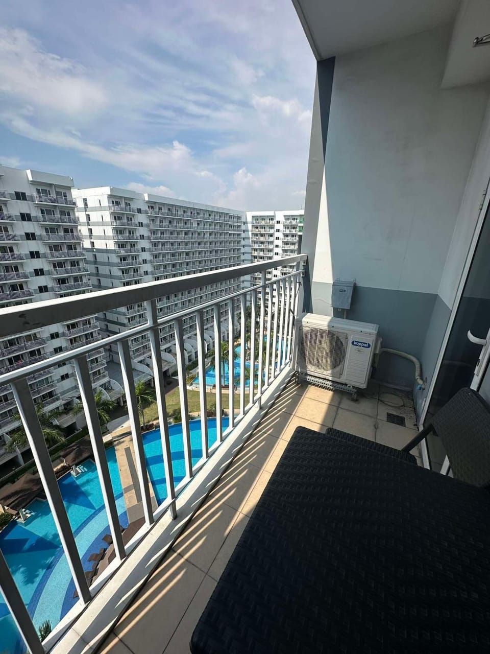 View (from property/room), Balcony/Terrace, Pool view, Swimming pool