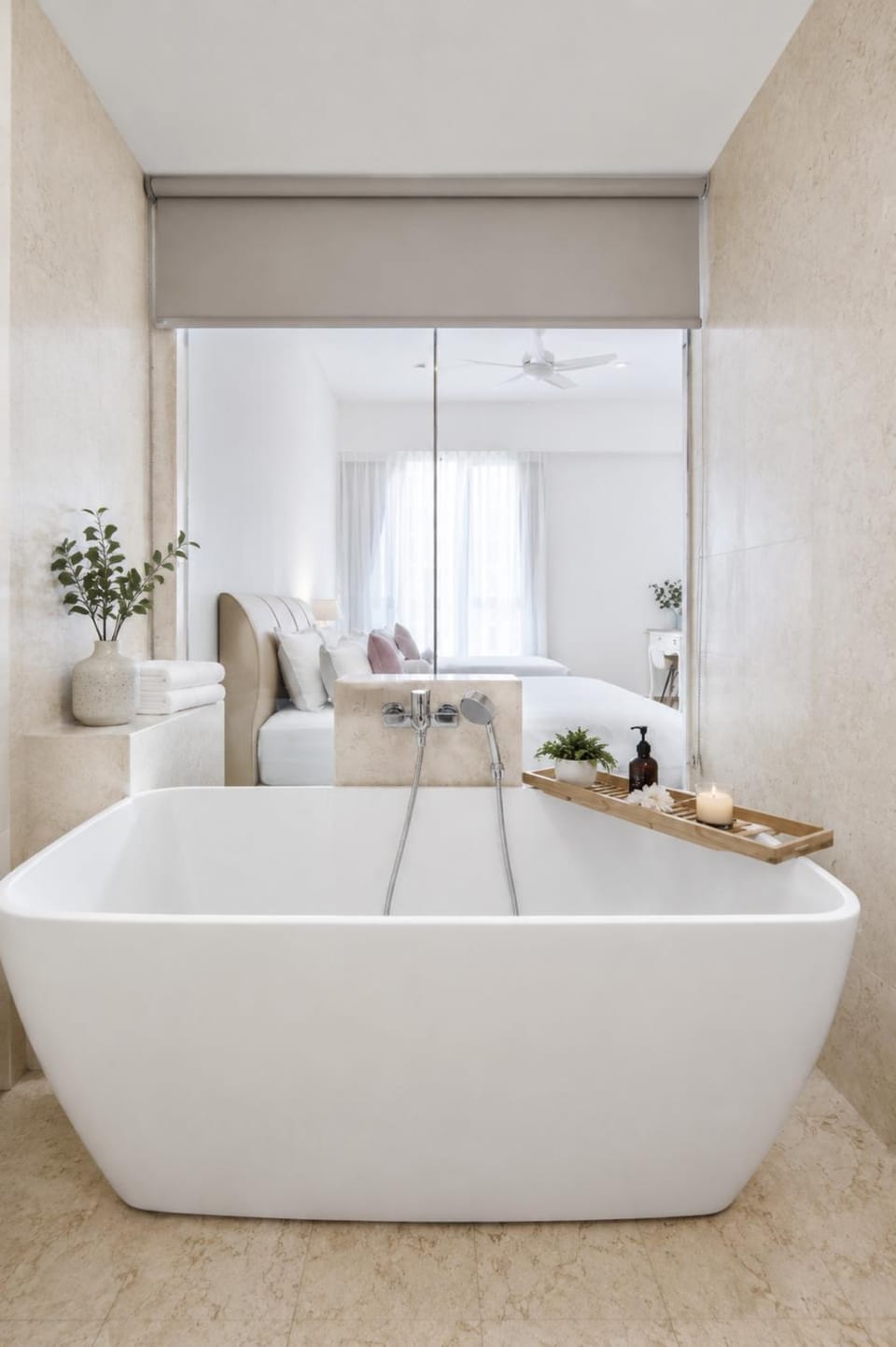 Bed, Hot Tub, Photo of the whole room, Bedroom, Bath