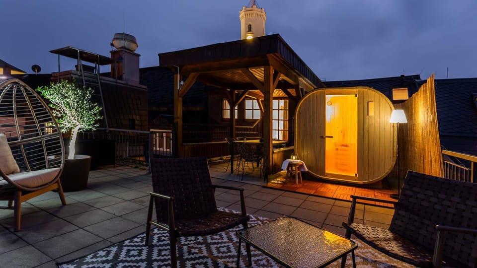 Sauna, Balcony/Terrace, Sunset