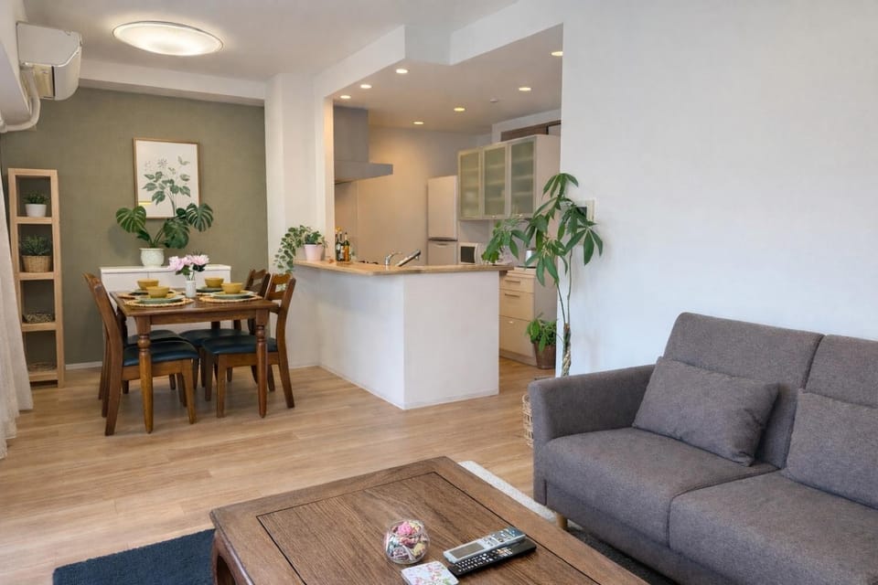 Kitchen or kitchenette, Living room, Seating area