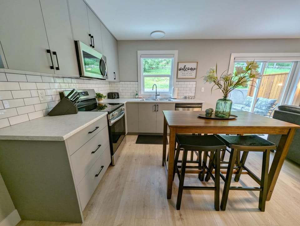 Kitchen or kitchenette, oven, stove