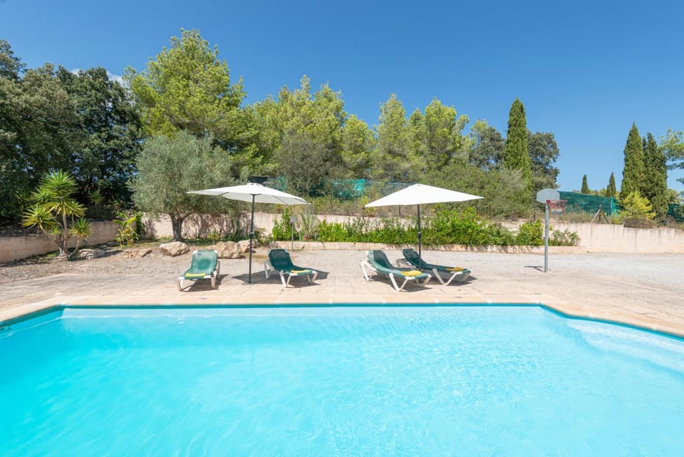 Swimming pool, sunbed