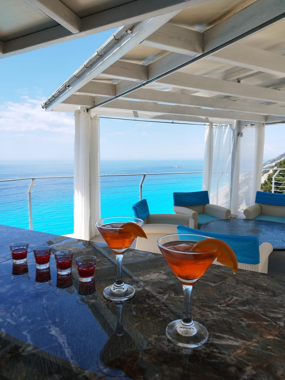 Lounge or bar, Seating area, Pool view, Sea view