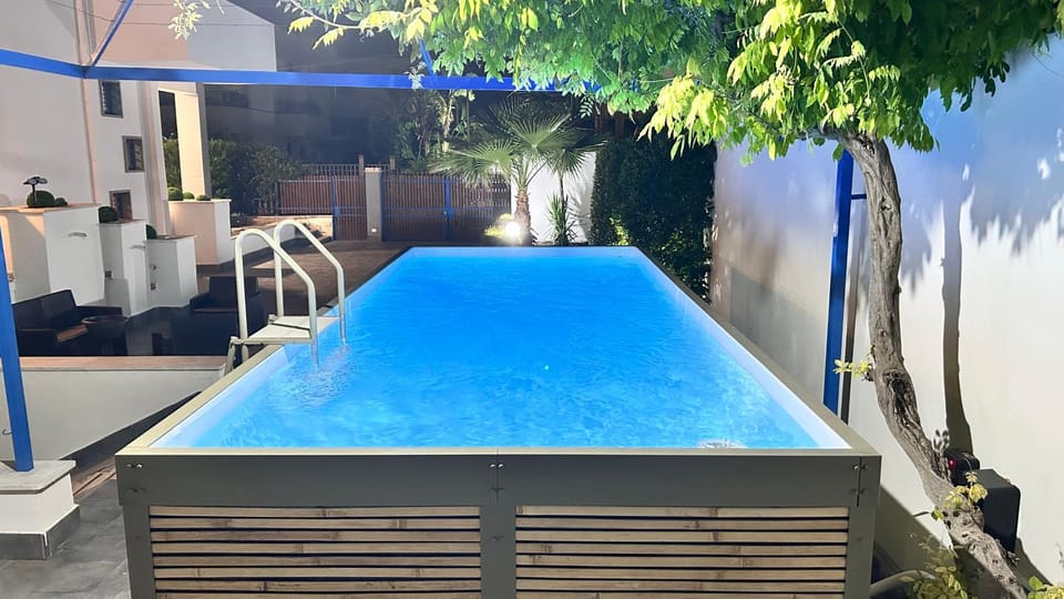 Night, Pool view, Swimming pool