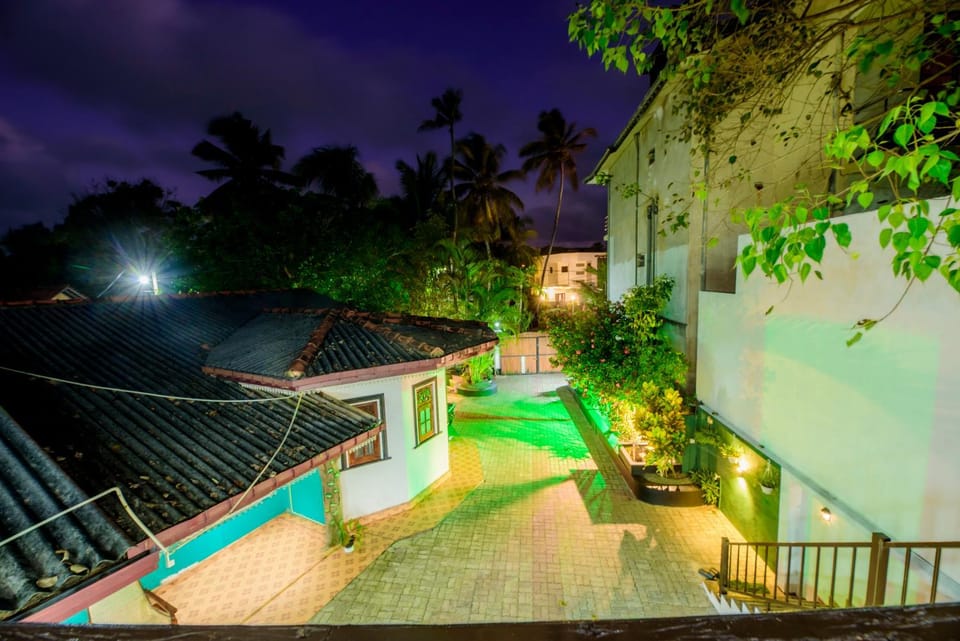 Property building, Night, Garden, Garden view