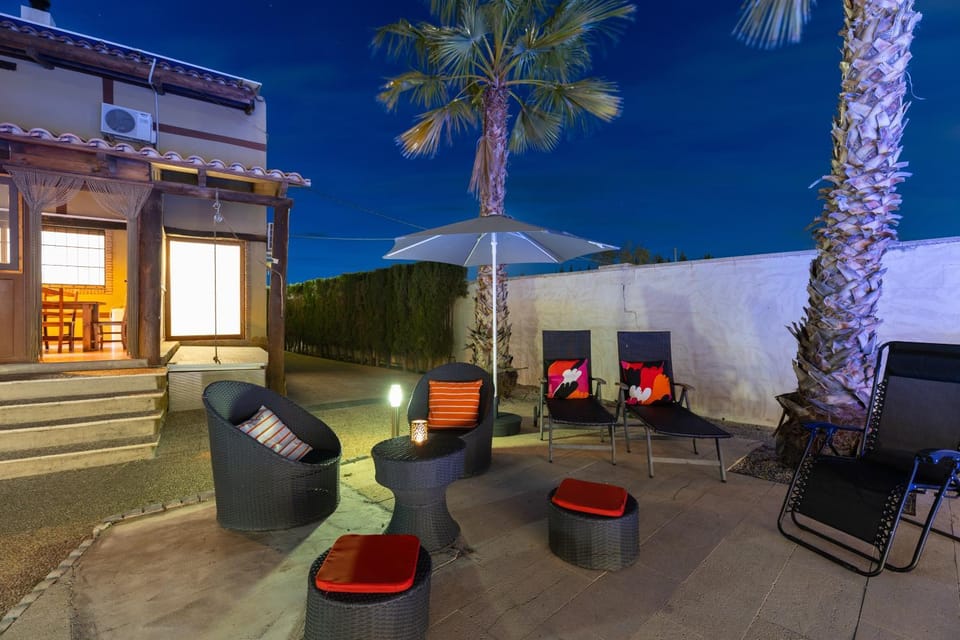Night, Garden, sunbed