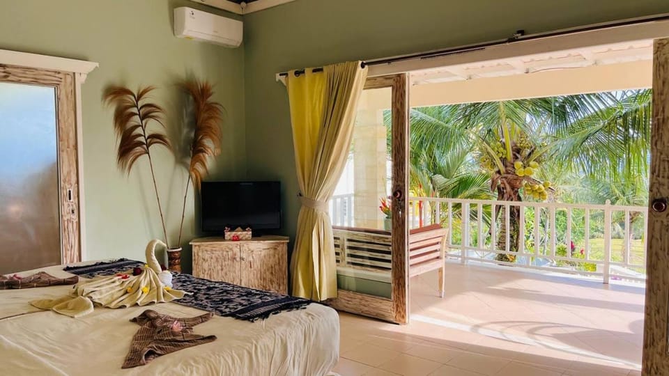 Bed, Natural landscape, TV and multimedia, View (from property/room), Balcony/Terrace, Bedroom, air conditioner