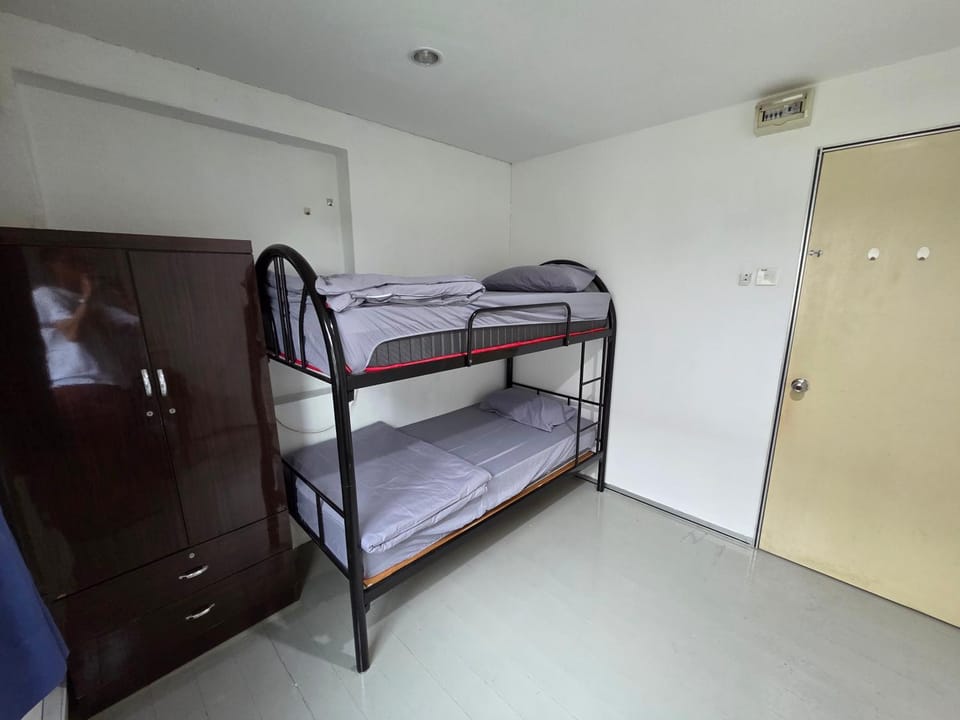 Bed, Photo of the whole room, Bedroom, bunk bed, wardrobe