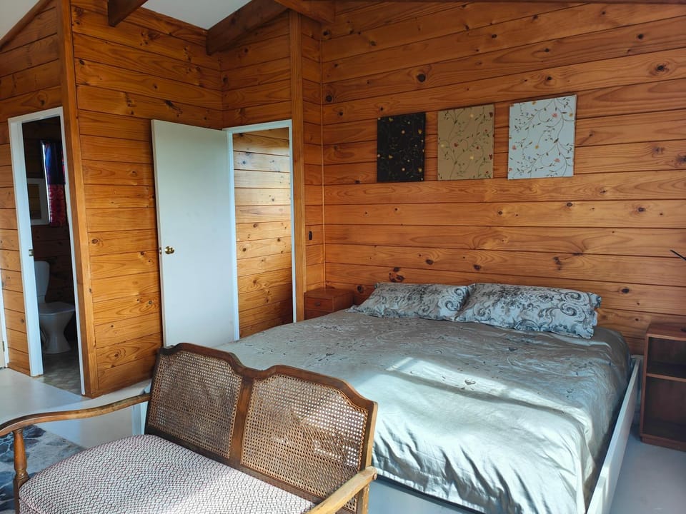 Bed, Seating area, Bedroom