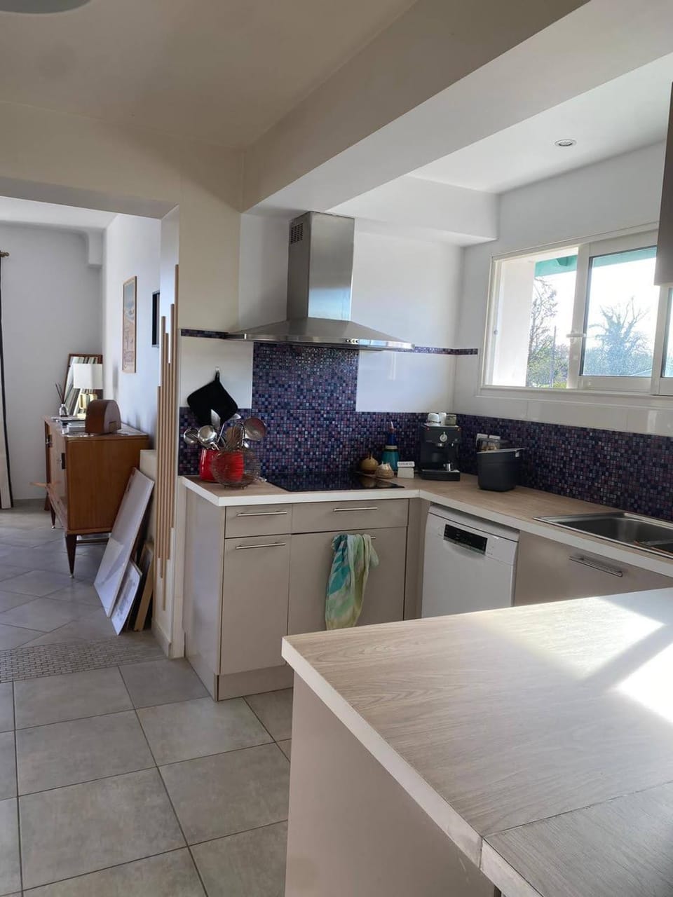 Kitchen or kitchenette, dishwasher, oven, stove, toaster