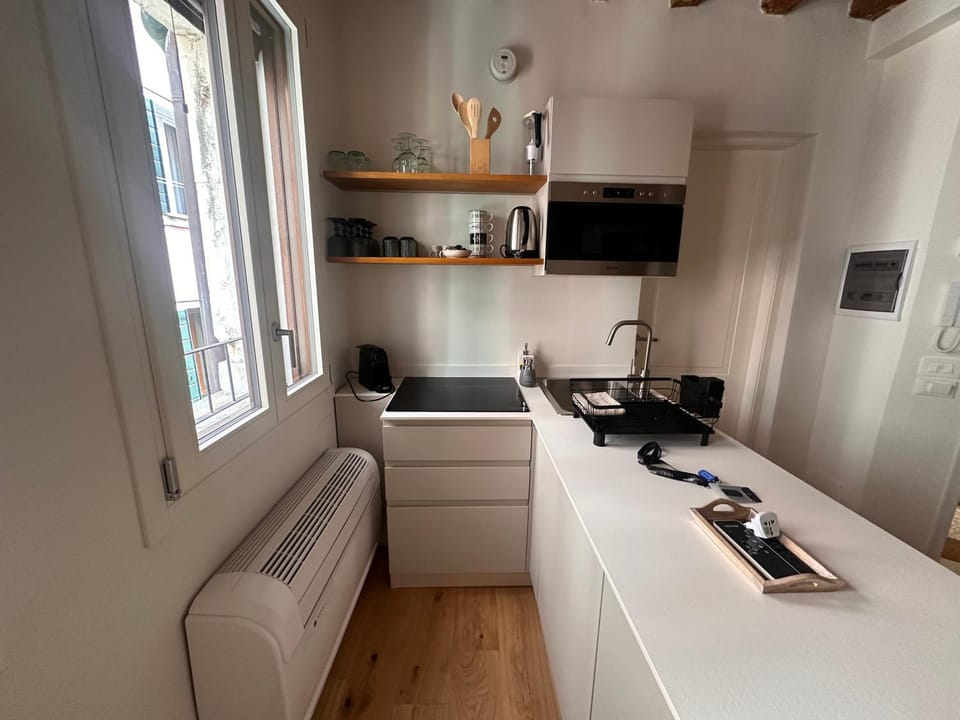 Kitchen or kitchenette, toaster