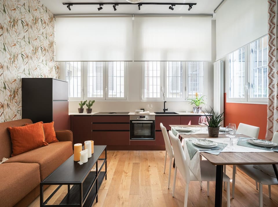 Kitchen or kitchenette, Living room, Dining area