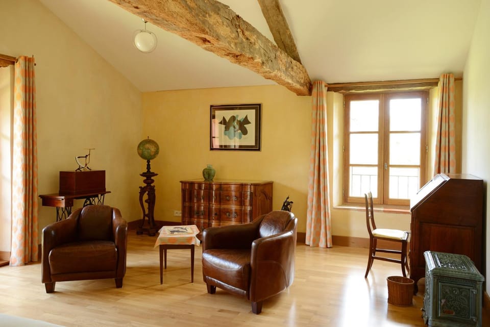 Property building, Seating area, Bedroom