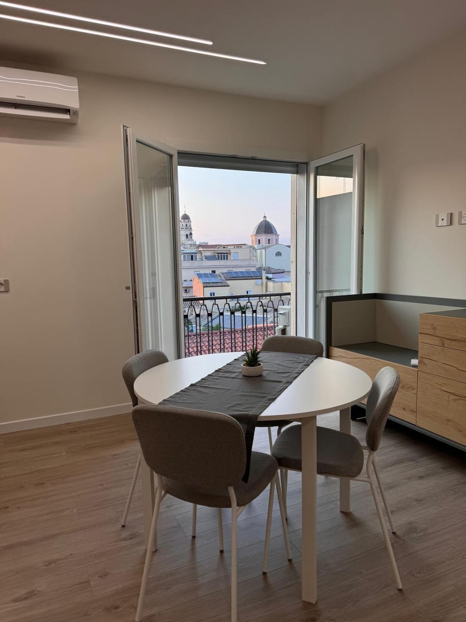 View (from property/room), Balcony/Terrace, Living room, Dining area, air conditioner