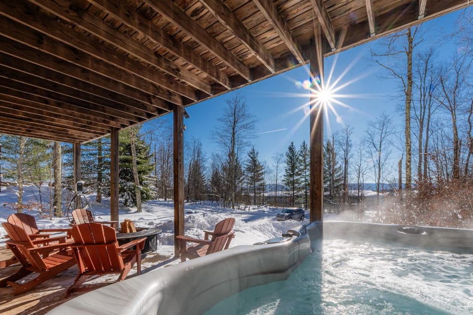 Winter, Hot Tub, Mountain view