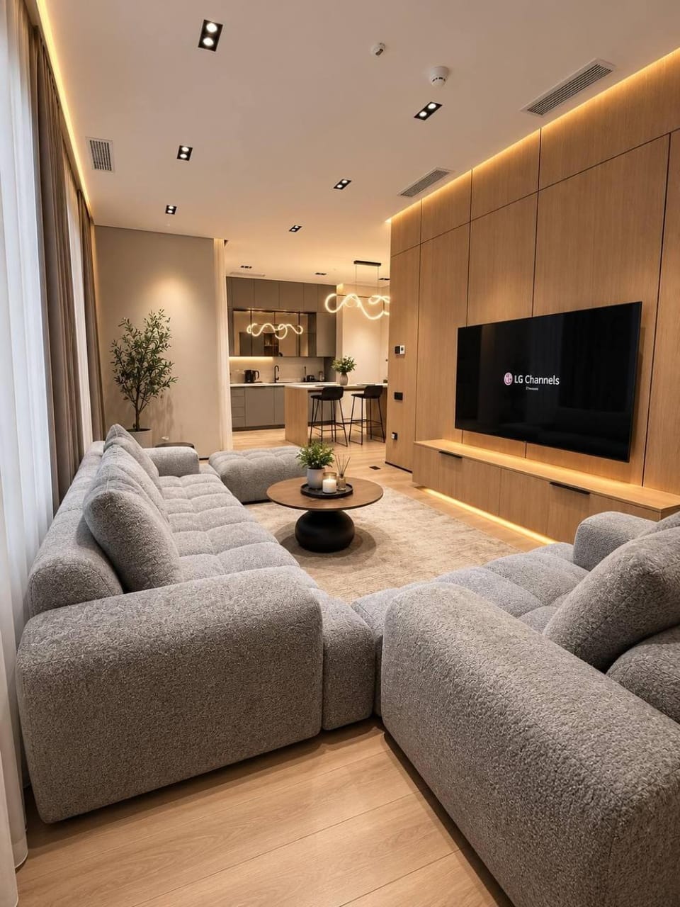 Communal lounge/ TV room, TV and multimedia, Living room, Seating area, kitchen