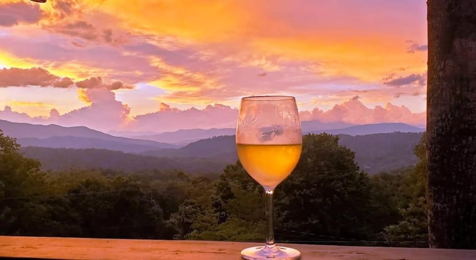 Natural landscape, Food and drinks, Mountain view, Drinks, Alcoholic drinks, Sunset