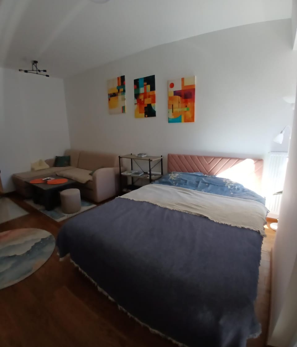 Bed, Seating area, Bedroom